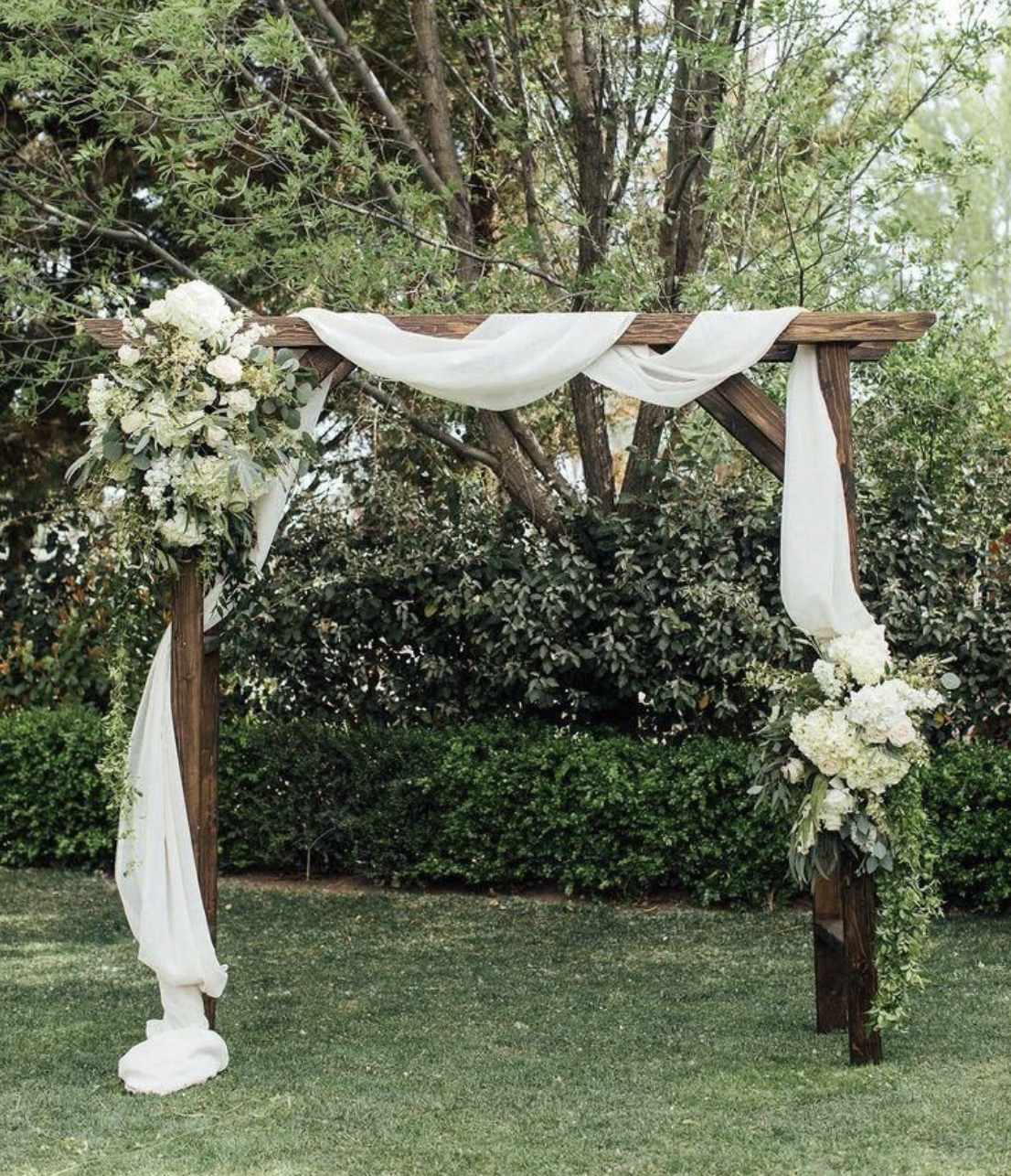 Elegant Fabric Draped Wood